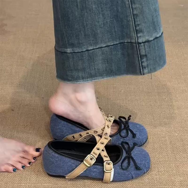 Vintage Cosy Soft Sole Women Ballet Flats Concise Belt Buckle Shoes Ladies Outdoor Comfort Mary Jane Shoes