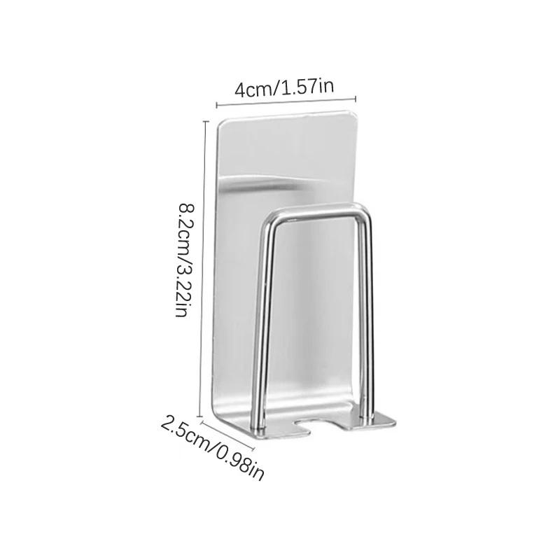 Stainless Steel Self-adhesive Wall Mount Toothbrush Holder Toothpaste Organizer Mouthwash Cup Stand Bathroom Accessories