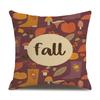 Thanksgiving Linen Pillowcase Autumn Pumpkin Print Pillow Cushion Cover