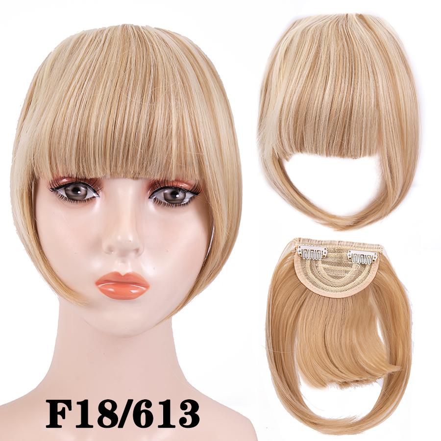 Fringe Bangs Synthetic Hair Extensions Clip In Bangs 6 Inch Short Straight Hairpiece Front Neat Bang Two Side Blonde