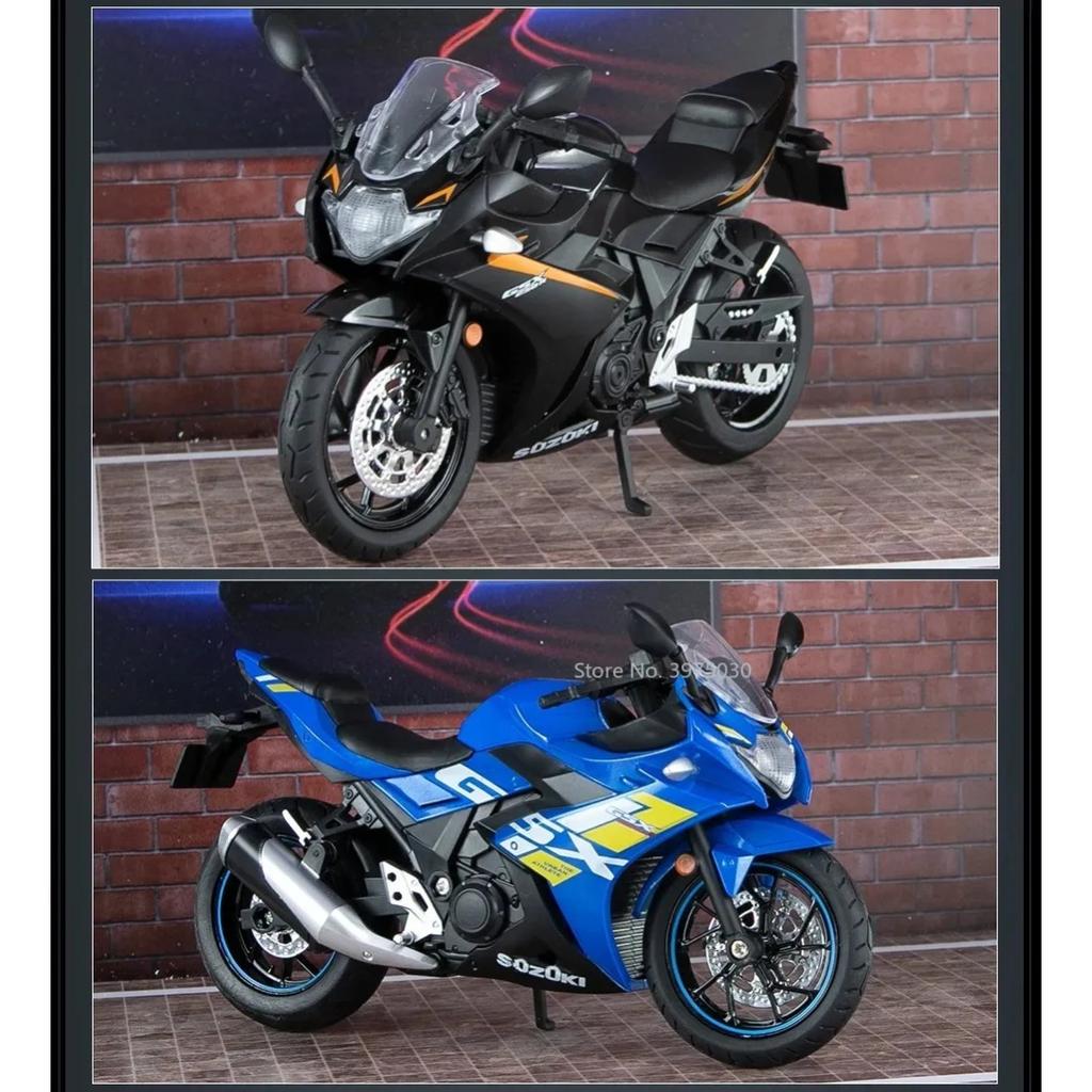 1/12 Scale Suzuki GSX-250R Metal Model Toy Alloy Diecast Motorcycle Simulation Toy with Light Sound Collection for Children Gift