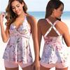Women Two Pieces Print Tankini 2022 Sexy Bikini Swimdress Set Swimsuit Swimwear Bathing Sui Plus Size Plus Size Beachwear