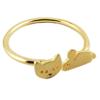[R1381] - Handcrafted Gold 'Cat & Mouse' Ring - 12x4 Mm