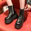 Women's Shoes 2024 High Quality Side Zip Women's Boots Winter Round Toe Solid Short Barrel Platform Large Size Fashion Boots