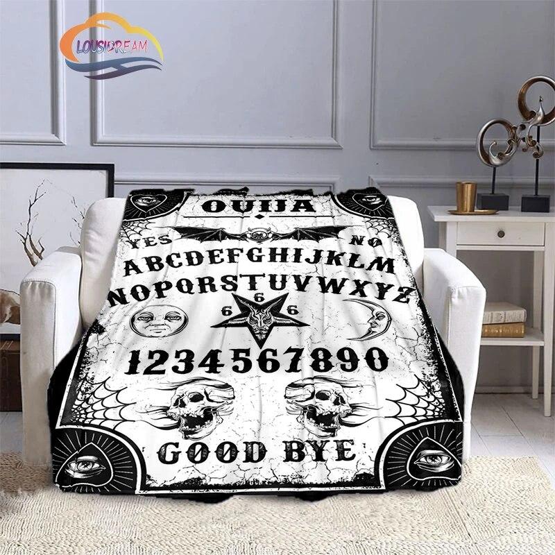 Satanic Gothic Witchcraft Blanket Ouija Board with Hands Occultism Flannel   Soft Four Seasons Portable Camping