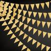 4PCS 40FT Golden Triangle Flag Banner - Double Sided Metallic Paper Bunting Garland for Graduation/Wedding/Birthday Parties
