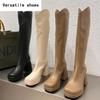 Platform Long Boots For Women Fashion Back Zippers High Heel Knee High Boots Autumn Winter Ladies Elegant Mordern Booties