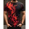 Fashion Men's Trend T-Shirts Short Sleeve Flame Series 3d Printed Street T Shirt 6XL Plus Size O-Neck Casual Tops