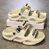 Fashion Men's Slippers 2025 Summer Anti Slip Thick Sole with a Poop Like Feel Bathroom Beach Sandals for Men