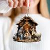 Christmas Pendant Ornament Jesus Family Prayer Scene Pendant Bright Colored Religious Symbol