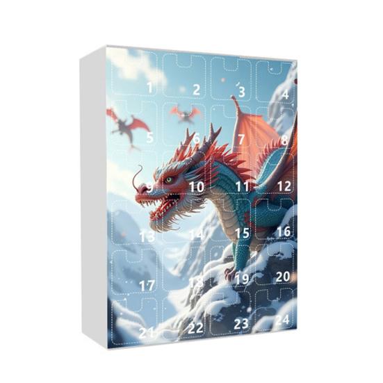 Christmas Advent Calendar 24 Acrylic Christmas Tree Ornaments Dinosaur Pendant Festive Bag Charms Creative Countdown Decor for Home Holiday Party