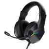 Gaming Wired Headset with Noise Cancelling High Sound Insulation 40mm RGB Lightweight Surround Compatible with Black Headset, Microphone, + Design,