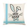 Cartoon Black and White Plaid Rabbit Print Pillow Cover Western Easter Home Living Room Cushion Cover Pillow