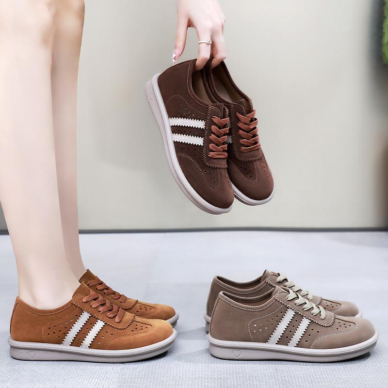 Shoes Women's New German Training Shoes Breathable and Versatile Women's Shoes Fashionable Shallow Single Shoes Lace-up Comfortable Casual Shoes
