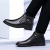 Trendy Mens Business Formal Boots Genuine Leather Mens Shoes Luxury Brand Outdoor Designer Boots Italian Solid Man Chelsea Boots