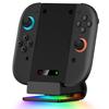 Elekasumi Switch 2 Charging Compatible with Switch Charges Two Controllers Includes LED 6 RGB Lighting Storage and Cable Joy-Con Stand, 2, Joy-Con