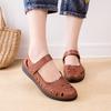 Fashion Exquisite Women's Shoes with Hollow Toe and Soft Bottom Flat Shoes Breathable and Anti Slip Middle Aged and Elderly Single Shoes