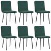 VidaXL Dining Chairs Set of 6 Dark Green Velvet 3315505