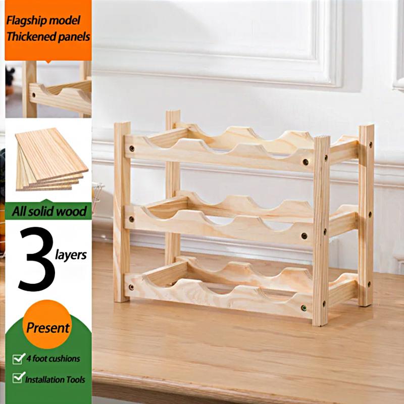 2/3 яруса винная стойка собранная полка для бутылок многоцелевая деревянная для шкафа столешницы барные аксессуары демонстрационная стойка