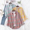 Autumn Plaid Shirts Womens Blouses And Long Sleeve Loose Checked Female Clothes