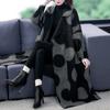 Autumn Women's Fashionable and Casual Mid-length Lapel Polka Dot Coat