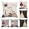 Chair Bedroom Living Room Home Decoration Cute Princess Pillowcase Beauty Dress Pillowcase Sofa Square Pillowcase