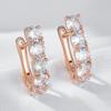 Full White Zircon Fashion Women Earrings Wedding Golden Earrings Wearable Accessories Girls Attractive Jewelry