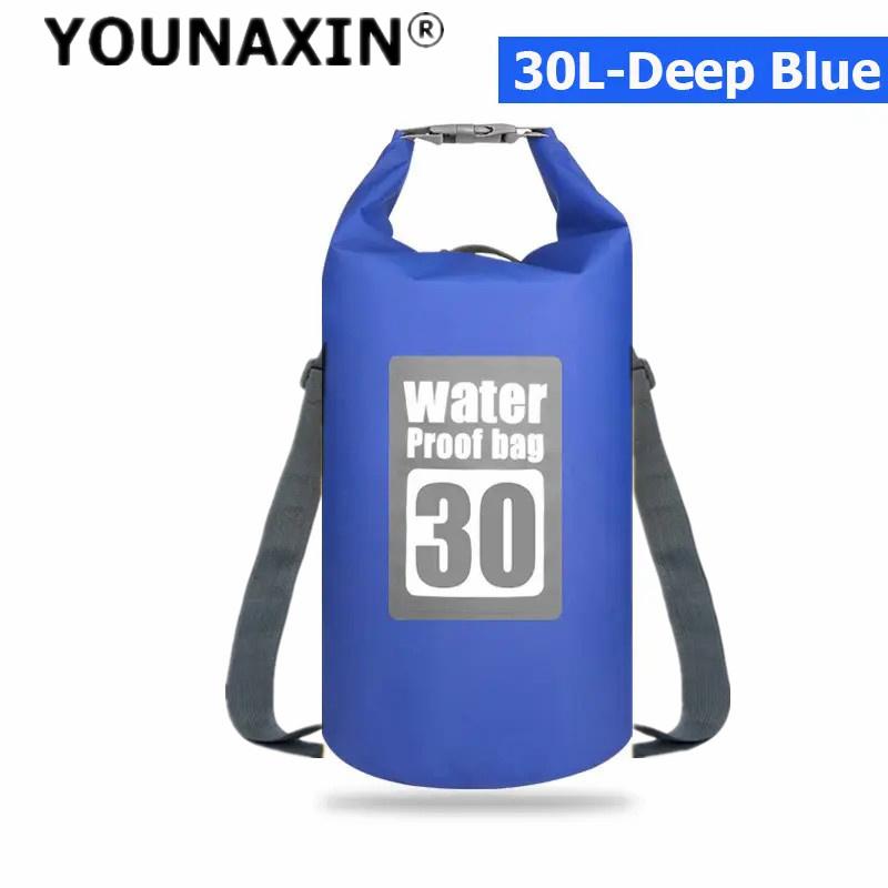 30L PVC Waterproof Dry Bag Outdoor Diving Foldable Storage Beach Swimming Bag Rafting River Ocean Backpack