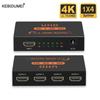 4K HDMI Splitter Switcher 1 In 4 Out 1080P Video Display Converter HDMI-compatible Video Switch Box Screen Duplicate Amplifier for HDTV DVD PS3/4 Xbox