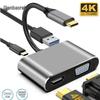 Type-C To HDMI/VGA 4-in-1 Converter USB Adapter with Power Supply Dock