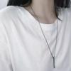 Cool Personality Alloy Pendant Necklaces Chain Jewelry Vertical Bar Straight Necklace