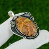 Natural Picture Jasper Gemstone Pendant 925 Sterling Silver Jewelry For Girls