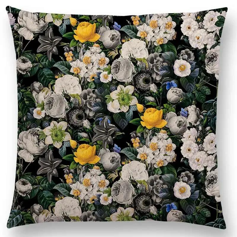 Latest Gorgeous Floral Night Forest Garden Print Throw Pillow Case Home Decor Cushion Covers / Cushion Cover Hogar