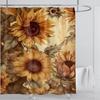 Sunflower Flower Shower Curtain Waterproof Shower Curtain Polyester Fabric 3D Printed Curtain Bathroom Decoration With Hooks