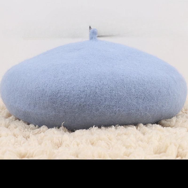 New Women's Korean Style Fashionable Spring Autumn Yarns Beret Hat Solid Color Thickened Warm Vintage Artistic Hats