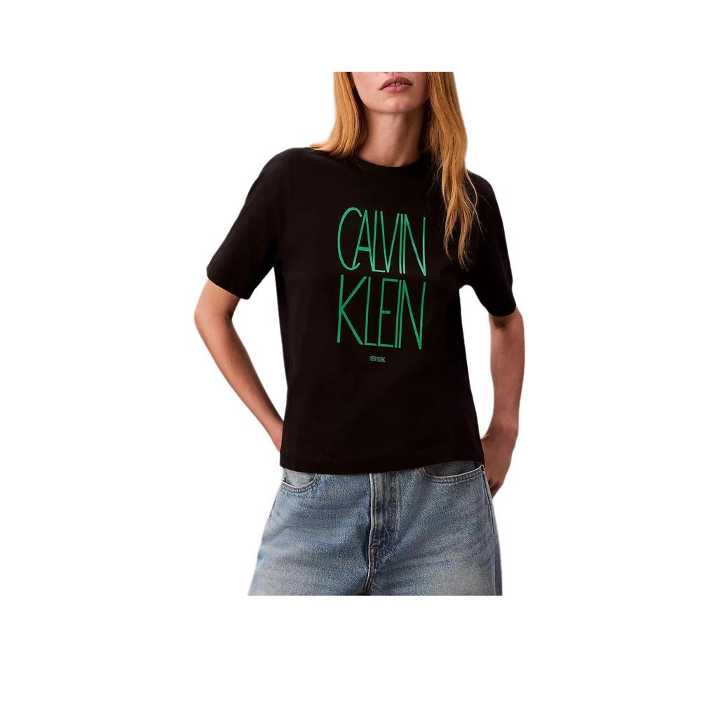 Calvin Klein Soft Loose Breathable Round Neck Short Sleeve T-Shirt Women Tops 47C846G-UB1