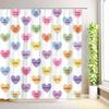 Valentine's Day Shower Curtain Abstract Modern Romantic Red Pink Love Hearts Home Bathroom Decor Fabric Bath Curtains with Hooks