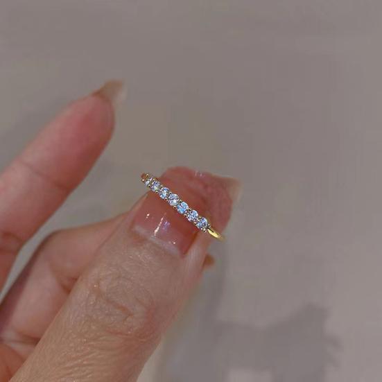 2/4Pcs Finger Ring Heart Shining Cubic Zirconia Inlaid Opening Adjustable Finger Band Jewelry Accessory