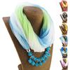 Summer Ladies Scarf Stylish Comfortable Resin Stone Charm Female Necklace Outdoor Wear Sun Protection