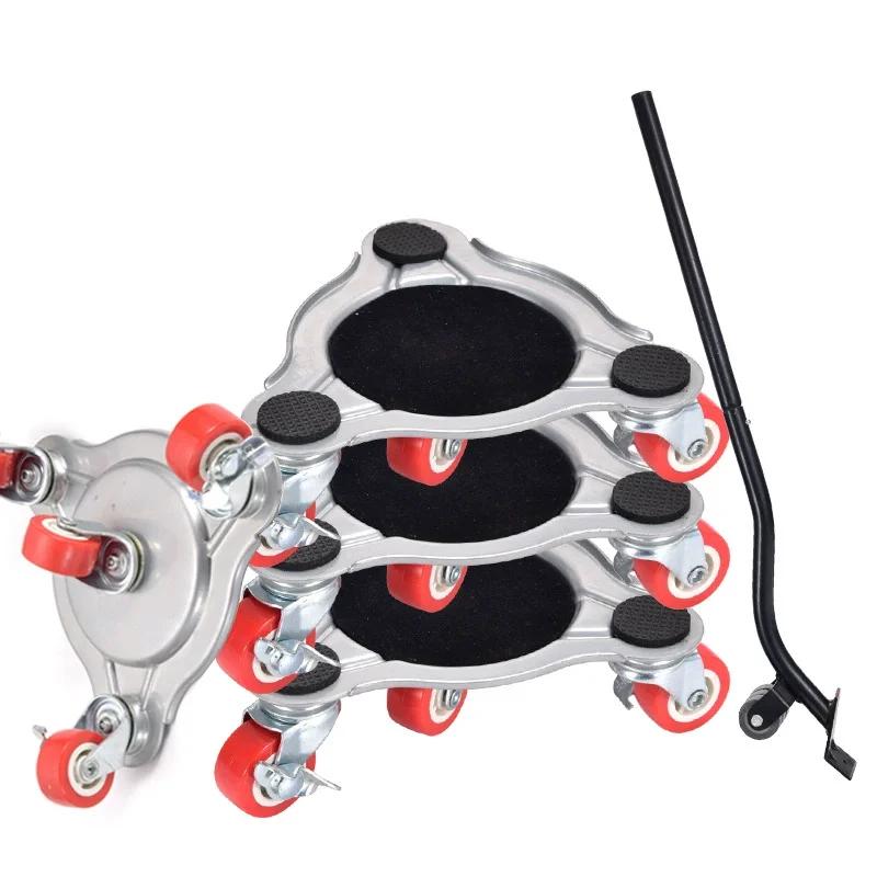 Furniture Lift Set & Furniture Mover Tool 360°Rotation Rubber Wheels for Moving Sofa Cabinet Refrigerator 2 Pairs Anti Slip Pad