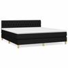 3140875 vidaXL Divan Bed with Mattress Black 180x200 Cm Fabric