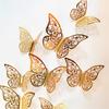 New 12Pcs 4D Hollow Butterfly Wall Sticker DIY Home Decoration Wall Stickers Wedding Party Wedding Decors Butterfly Kids Room De