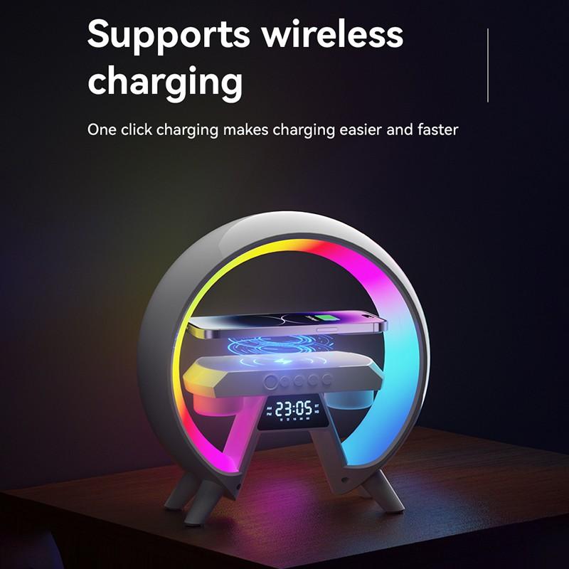 Multifunctional Night Lights Alarm Clock Music Speaker Wireless Charger 3 In 1Bedside Table Lamps G Styling Light Home Bedroom Decor