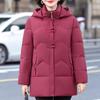 Winter Down Coats for Women Vintage Parkas Hooded Elegant Thick Warm Middle Age Women's Down Jackets Embroidery Outerwears