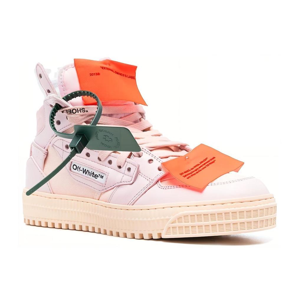 Off-White Off-Court High-Top Lace-Up Fashion Sneakers Women Sneakers Pink OWIA112F22LEA0013030