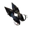Black High Heels Pumps for Women 2025 Spring Fashion Ankle Straps Party Shoes Woman Pointed Toe Thin Heel Buckle Single Shoes