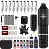 Wireless Tattoo Pen Machine Set with Power Supply and Piercing Tools
