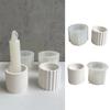 DIY Silicone Candle Holder Mould Handmade Stripe Glaze Round Candlestick Mold for Teas Wax Cup for Blessing Ceremony
