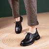 First Layer Cowhide Loafers Women's Spring and Autumn New Models One-pedal British Style Lace-up Work Small Leather Shoes Women's Shoes
