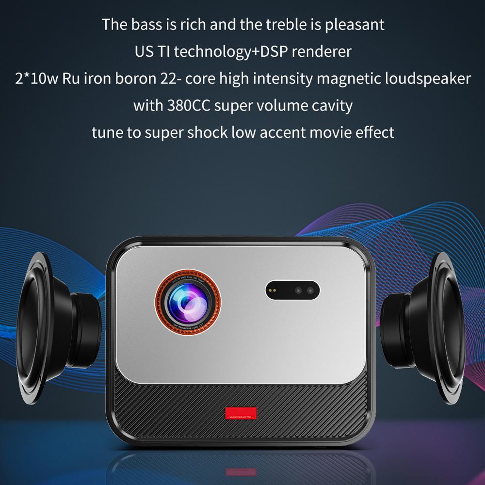 Vivicine X5 Full HD 1080P DLP Projector 2200 ANSI Lumens Android TV 11.0 3D 4K Supported Smart Home Theater Projector